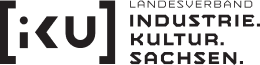 KI generiert: Das Bild zeigt das Logo des Landesverbandes Industrie Kultur Sachsen (IKU) mit einem klaren und modernen Design. Der Text im Logo lautet "Landesverband Industrie Kultur Sachsen" und ist in zwei Zeilen unter dem Akronym "IKU" angeordnet.