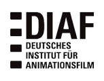 KI generiert: Das Bild zeigt das Logo des Deutschen Instituts für Animationsfilm (DIAF). Das Logo besteht aus den Buchstaben "DIAF" und dem ausgeschriebenen Institutsnamen darunter.
